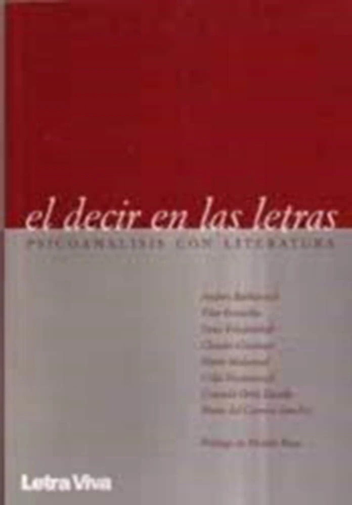 Decir en las letra. El psicoanálisis con literatura